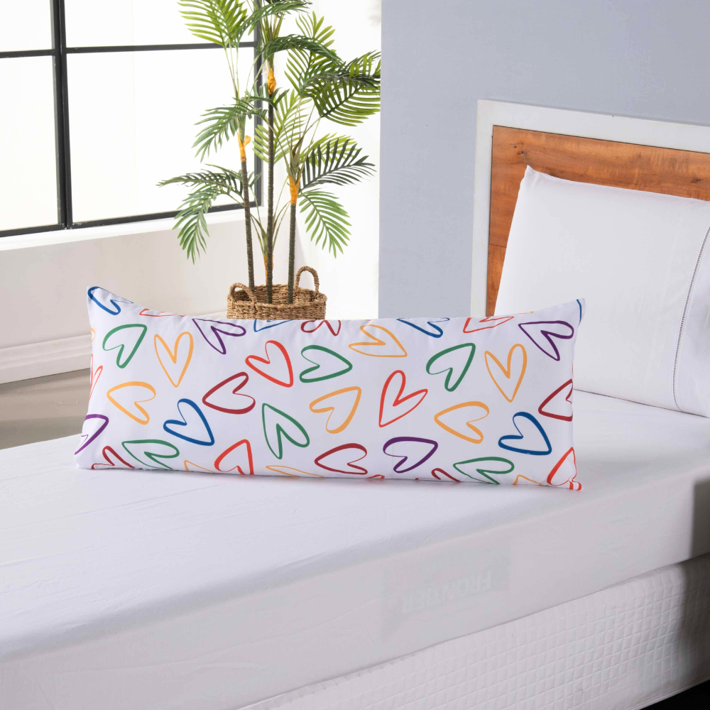 Capa Para Travesseiro Fofuxinho Colorê 1 Peça 90cm x 35cm 100% Poliéster Com Zíper Smile