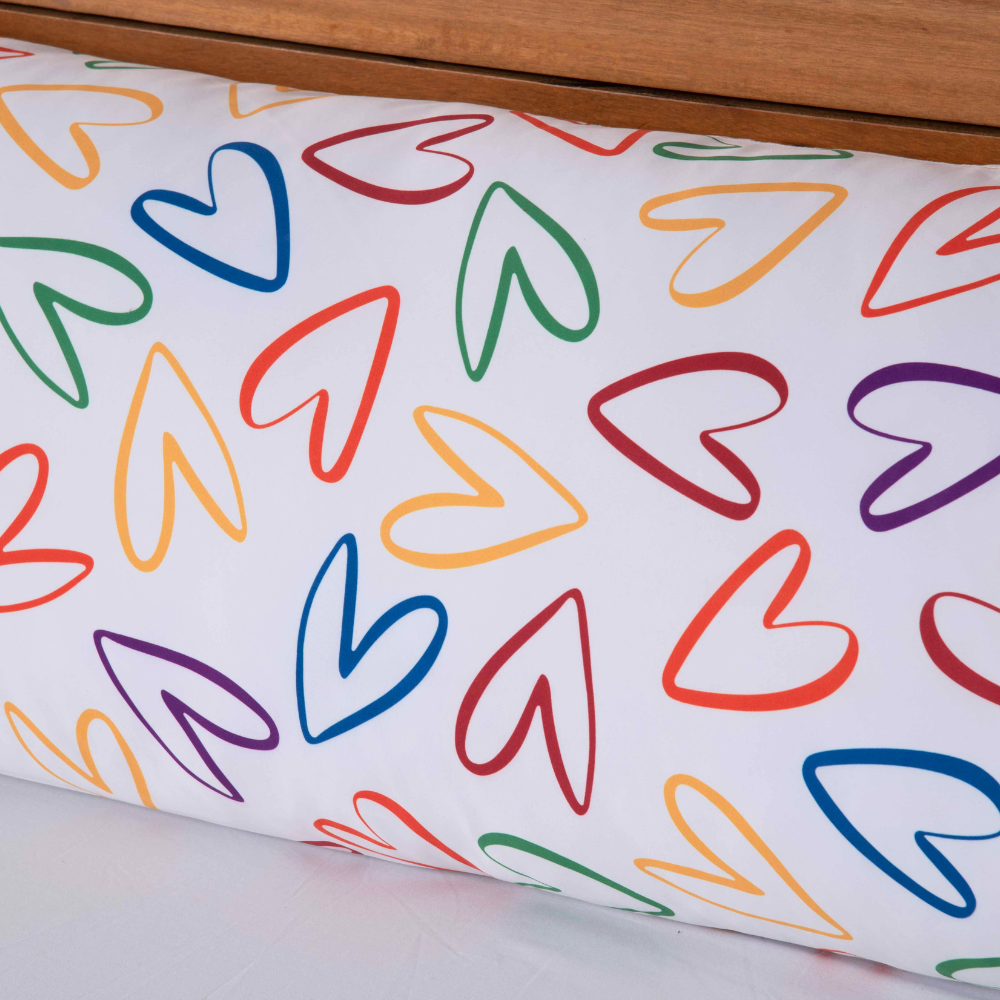 Capa Para Travesseiro Fofuxinho Colorê 1 Peça 90cm x 35cm 100% Poliéster Com Zíper Smile