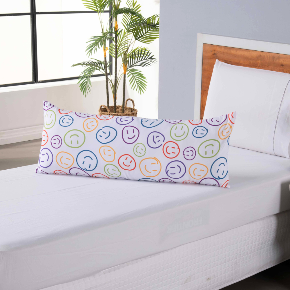 Capa Para Travesseiro Fofuxinho Colorê 1 Peça 90cm x 35cm 100% Poliéster Com Zíper Smile